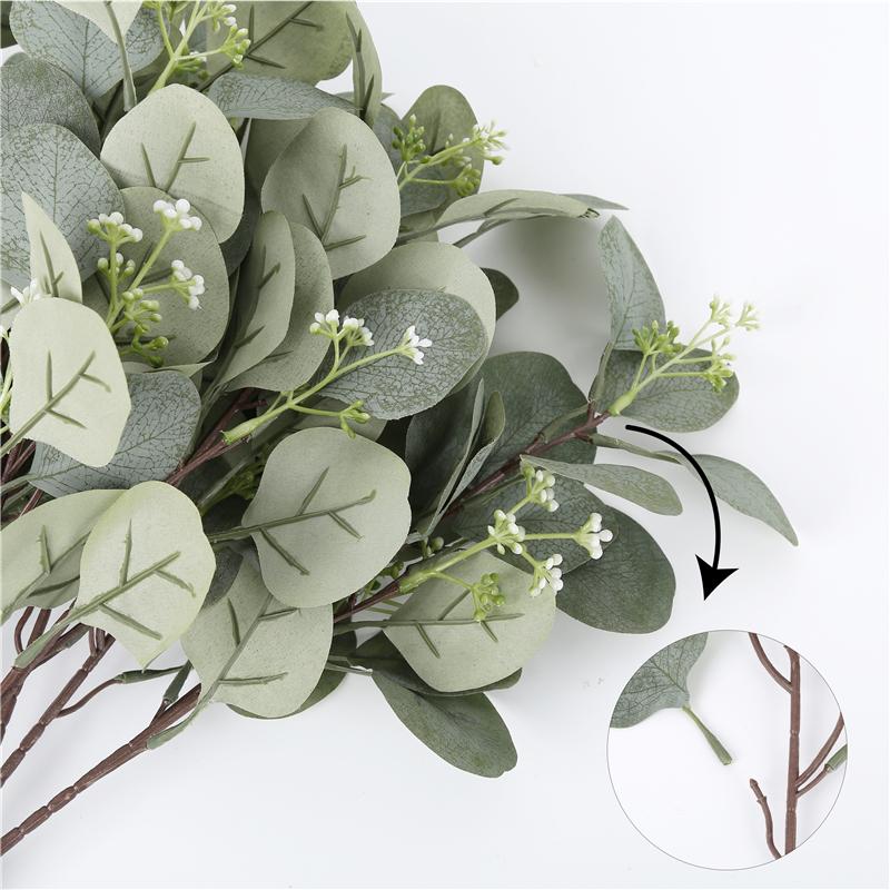 12/24 Pcs Artificial Eucalyptus Leaves Stems Eucalyptus Branches Green Fake Plant Artificial Plants for Wedding Home Indoor Outdoor Table Door Decor
