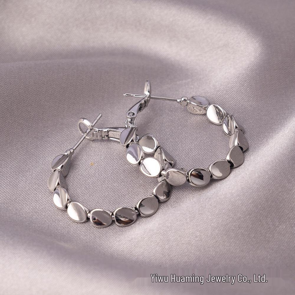 Элегантные серьги с иглами из серебра 925 пробы: Универсальные французские серьги-кольца из меди в нескольких стилях для изысканного образа