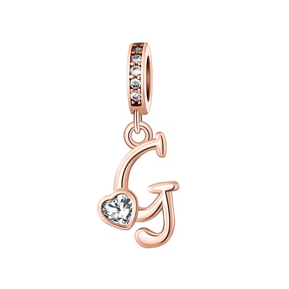 Новый медный с покрытием Rose Gold, Light Gold, двухцветный, с 26 английскими буквами, подвеска-шарм, совместим с браслетами, ожерельями, для самостоятельного изготовления украшений