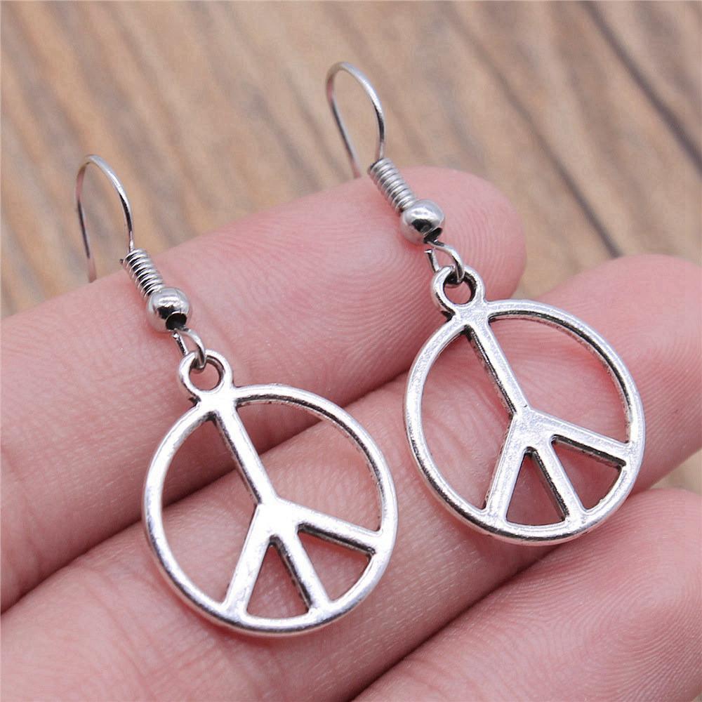 Серьга-подвеска с биркой OM Peace, китайские минималистичные компоненты для ювелирных изделий, размер серьги 18x19 мм QE016
