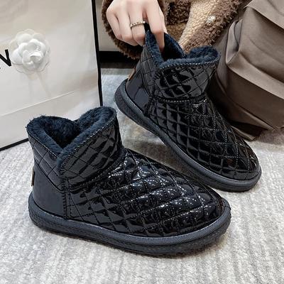 Модные женские зимние сапоги, черные туфли для женщин с круглым носком, элегантные с низким каблуком, щиколотка, горячая стильная цена, новая рок-распродажа