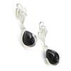 [I8883] - Silver Earrings 'Déesse Noir De Jais' Silver-black (rhodium-plated) - 33x9 Mm