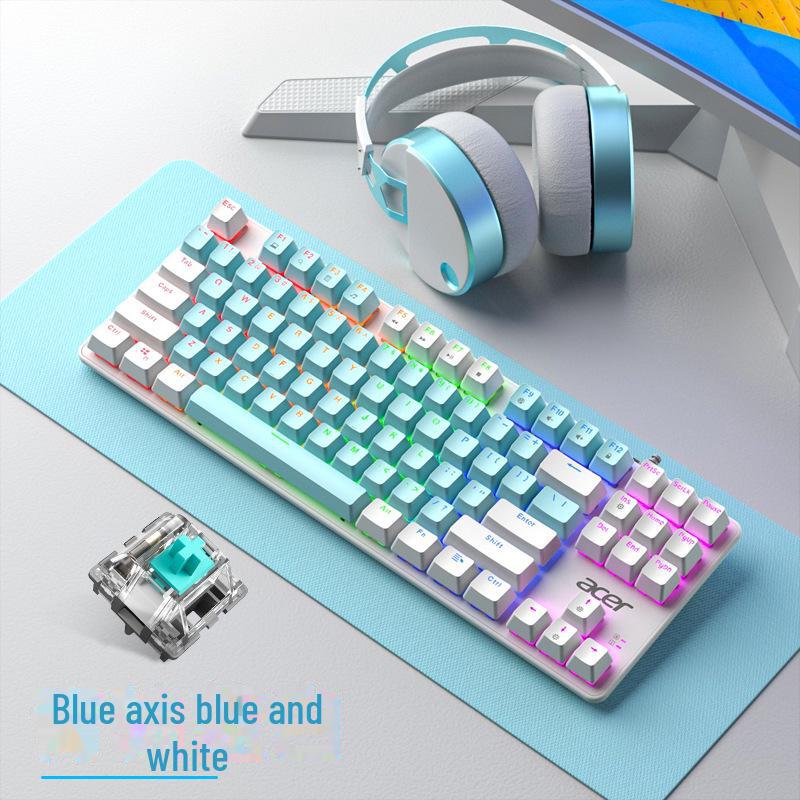 Проводная механическая игровая клавиатура Acer с красными/синими переключателями для настольного компьютера и ноутбука