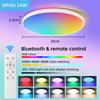 Smart Bluetooth RGBCW 24W Round Tri-proof LED Ceiling Light Ultra Thin Dimmable Panel Lamp APP Remote Control for Home Indoor