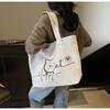 Cute Cat Print Large Capacity Simple Fashion Bag Fashion Personality Portable Shoulder New Tote Bag