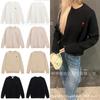Unisex Winter Knit Sweater With Red Embroidered Heart Detail Round Neck Loose Fit Cotton Blend Teens Adults
