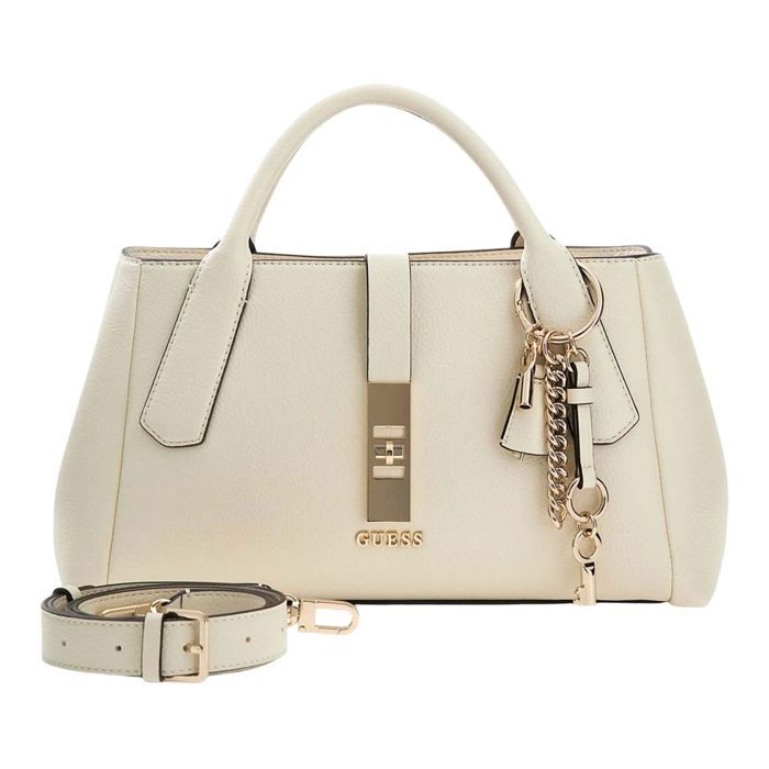 GUESS Sac à main crème pour femme - Brooke High Society Satchel Cream White 330417
