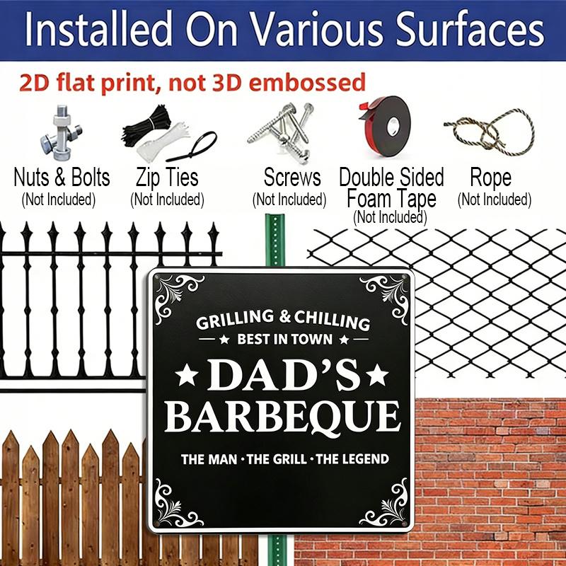 2D Flat - 1pc, Barbecue Decoration, Fun Barbecue Sign, Vintage Aluminum Sign, Home Wall Decor, Unique Wall Decoration Suitable for Gardens, Patios