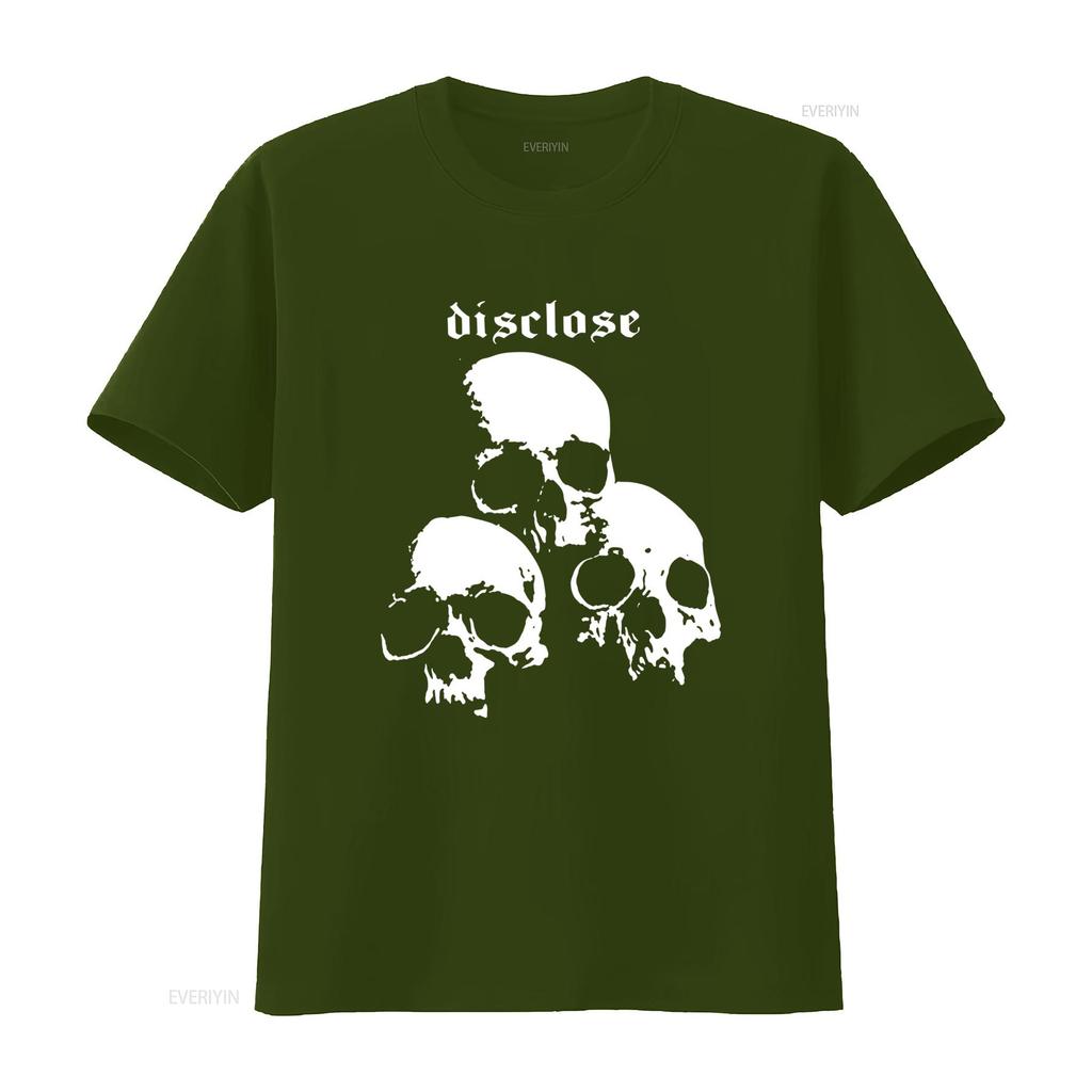 DISCLOSE Gothic Skulls Print T Shirt for Streetwear Fashion Casual vintage Washed fashion designer clothes Unisex Stylish