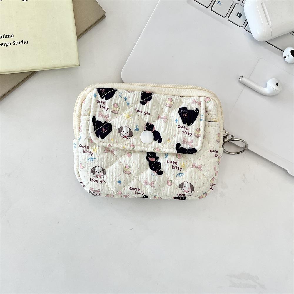 Korean Style Small Lipstick Bag Cartoon Printing Sanitary Napkin Storage Bag Cute Wallet  Outdoor