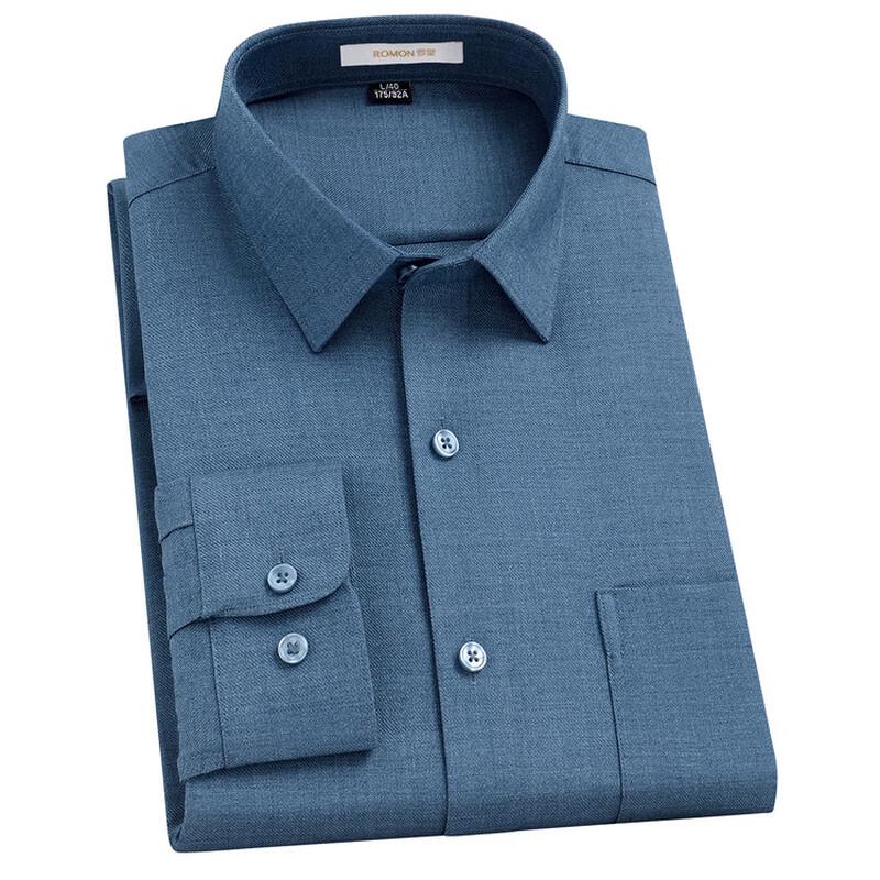 ROMON Мужская рубашка с длинным рукавом из смесовой шерсти в стиле business casual