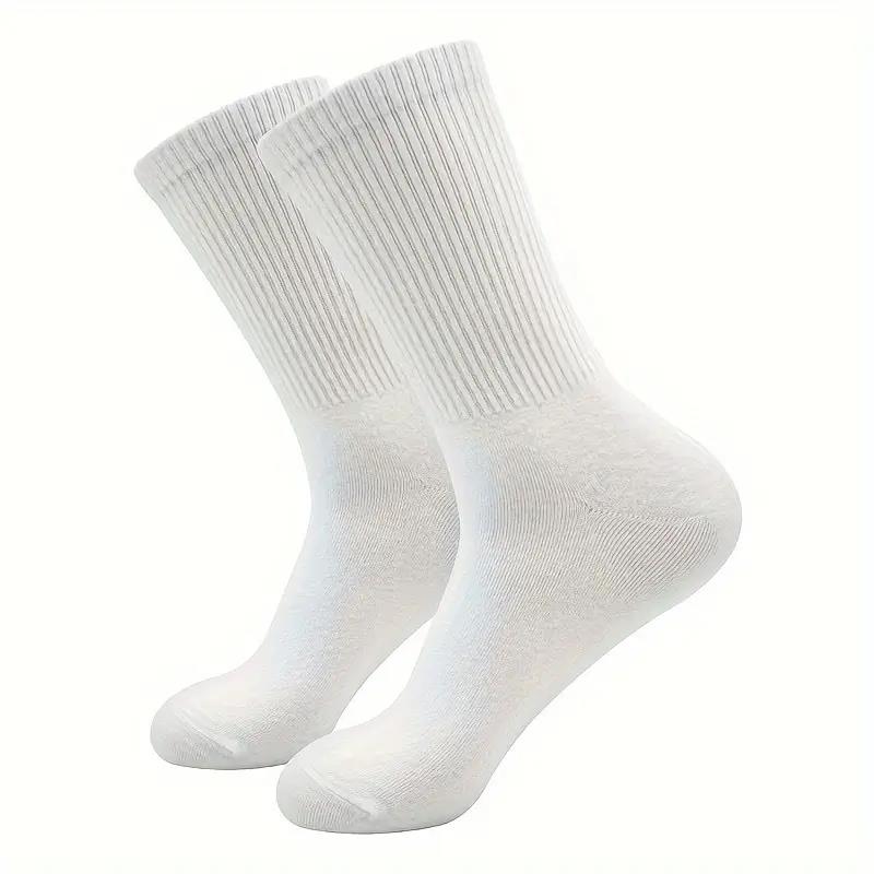3/6Pairs of Plain Black and White Socks, Simple and Comfortable Mid-Calf Socks, Suitable for Autumn and Winter, Men's Socks