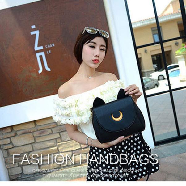 Сейлор Мун Сумка Через Плечо Кожаная Сумка Женская Через Плечо Черный