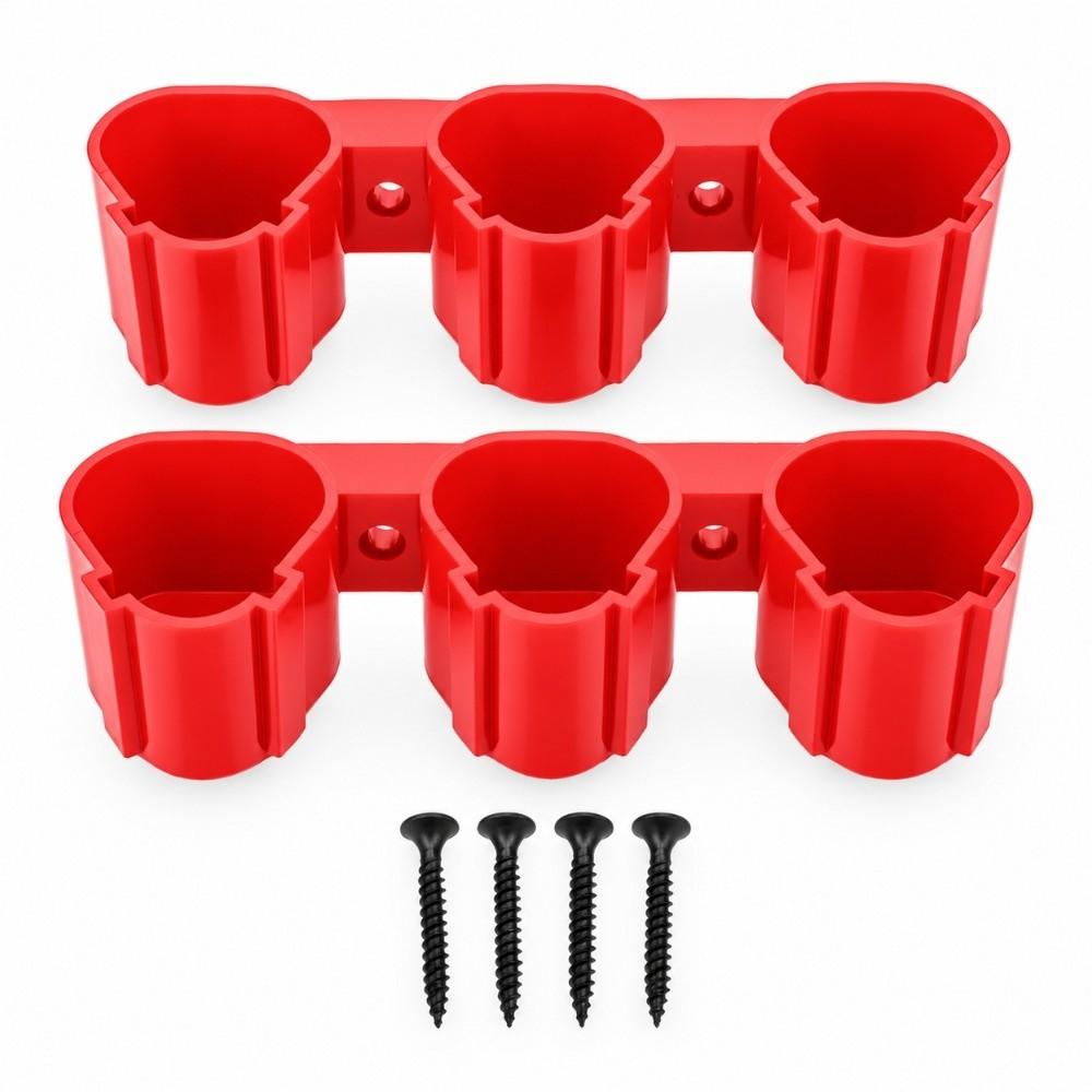 2pcs Wall Mountable Wall Mount Battery Rack 12V Compatible Battery Holders Pack For Milwaukee M12