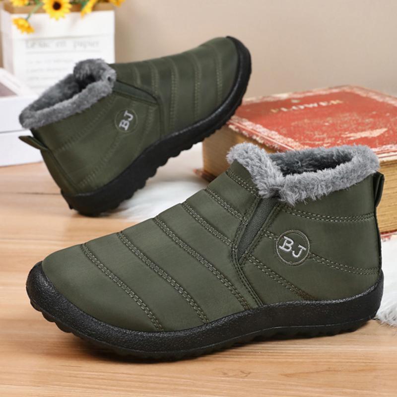 Большие размеры 46 Водонепроницаемые зимние ботинки женские повседневные нескользящие короткие плюшевые ботильоны женские удобные без застежек теплые зимние ботинки женские