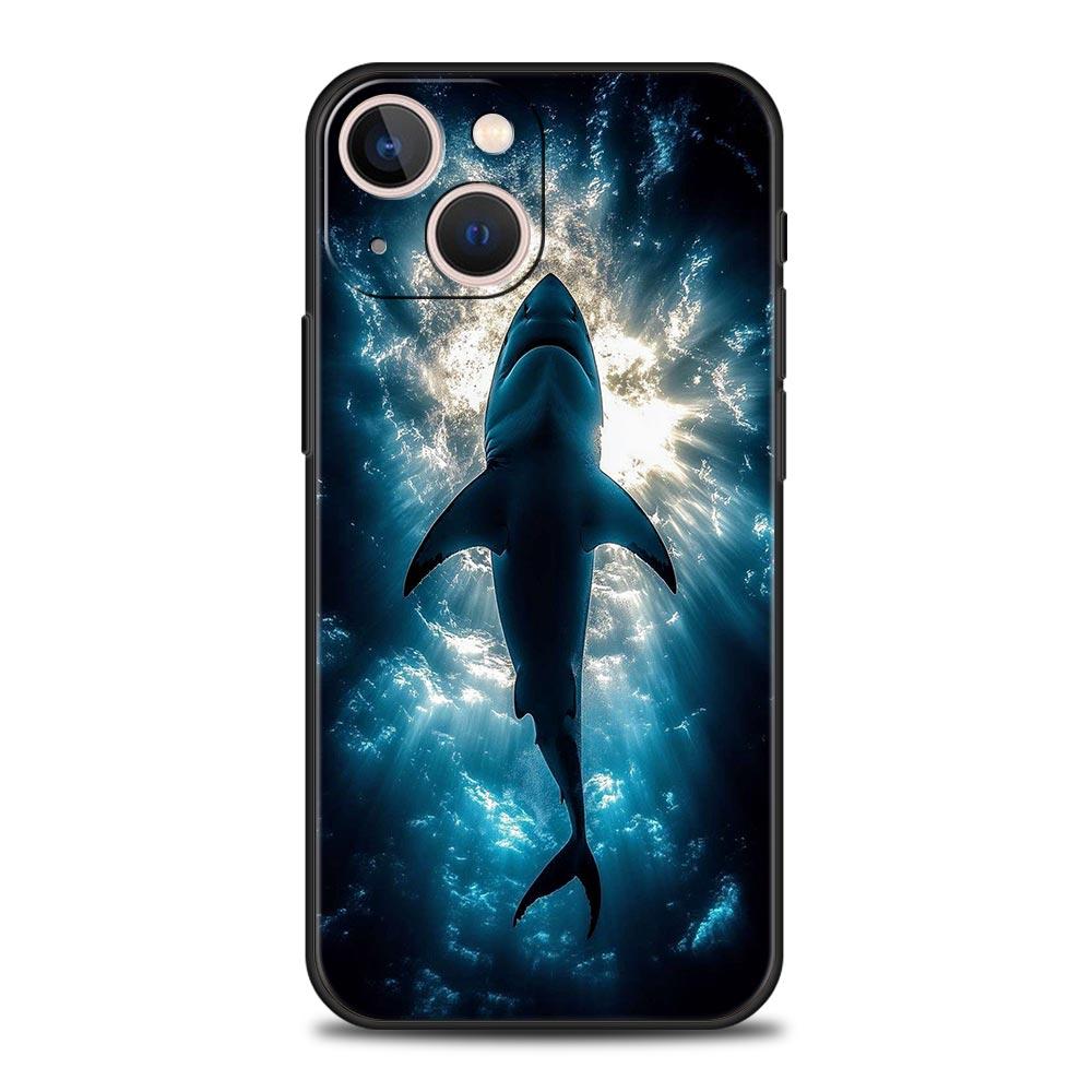Чехол для телефона Акула Для iPhone 17 Air 16 Plus 13 15 14 12 11 Pro MAX 7 8 SE Мягкий ТПУ Ударопрочный Чехол Funda