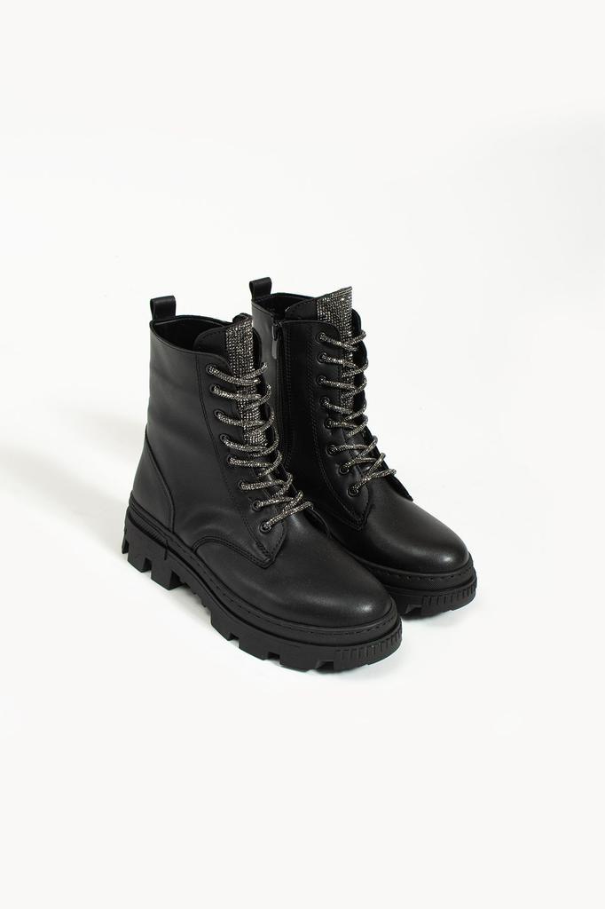 Женские современные стильные модные женские черные сапоги из полиэстера на молнии, удобные сапоги с теплой подкладкой и камнем на шнуровке, почтовые ботинки