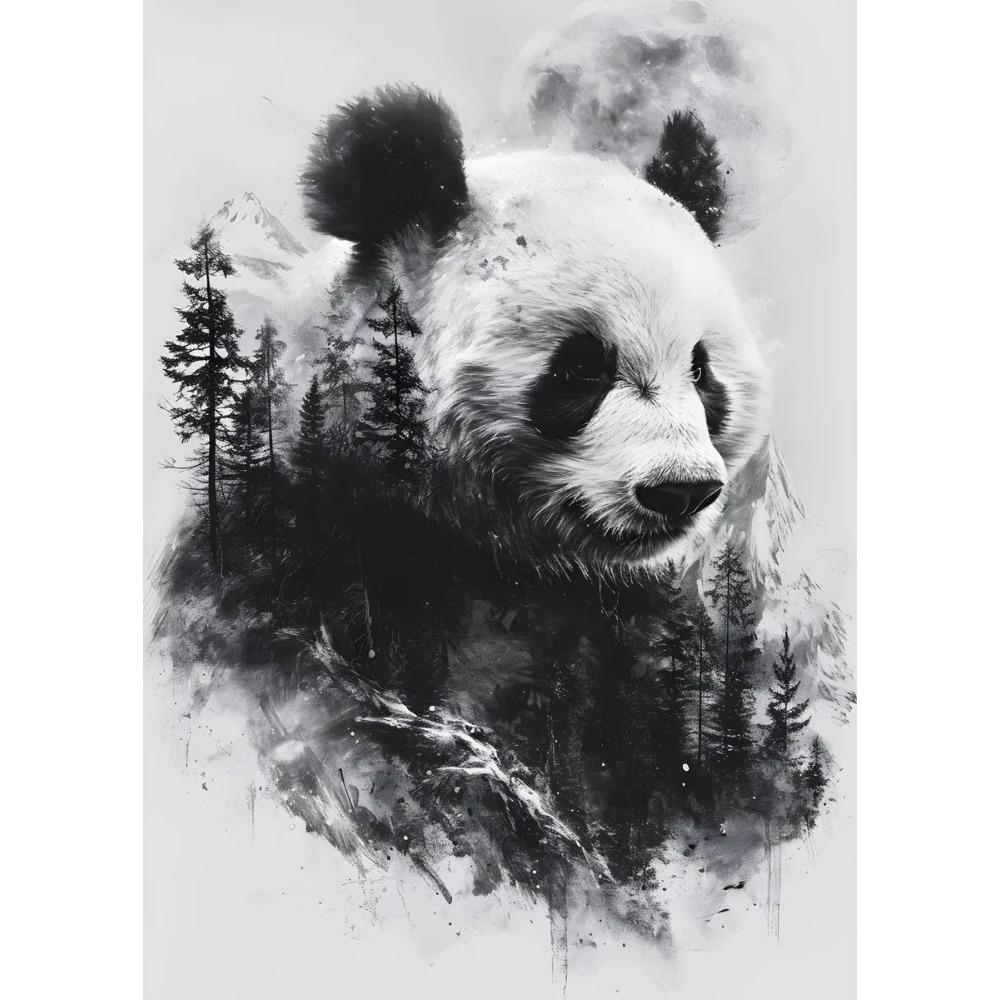 Animal and Forest Poster Eagle Wolf Tiger Lion Cat Panda Fox Tree Canvas  for Living Room Home Decor Wall Art Mural