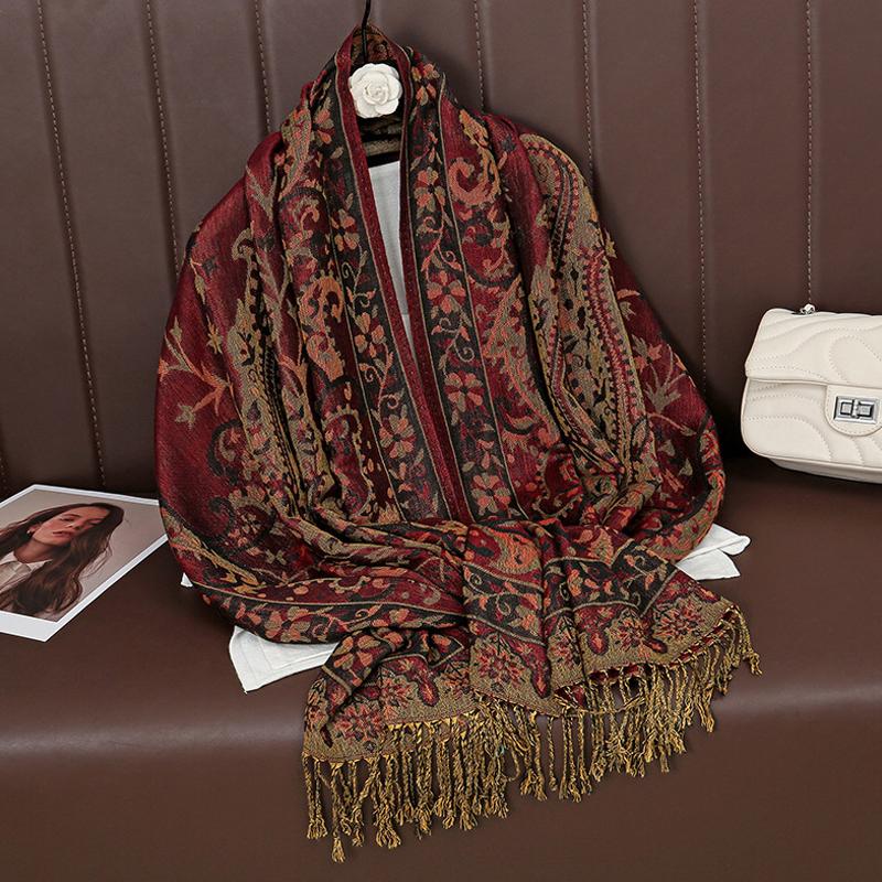 Роскошная зимняя кашемировая шаль из пашмины, женская накидка, теплые осенние шарфы с дизайнерским принтом, женские платки, хлопковые палантины, шарф