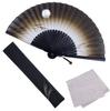 Fan Fan Set with Moon Shadow [Osaka Choseido] Fan, Men's, Fashionable, Business, Bag, Holder, Handkerchief, (Black Brown)