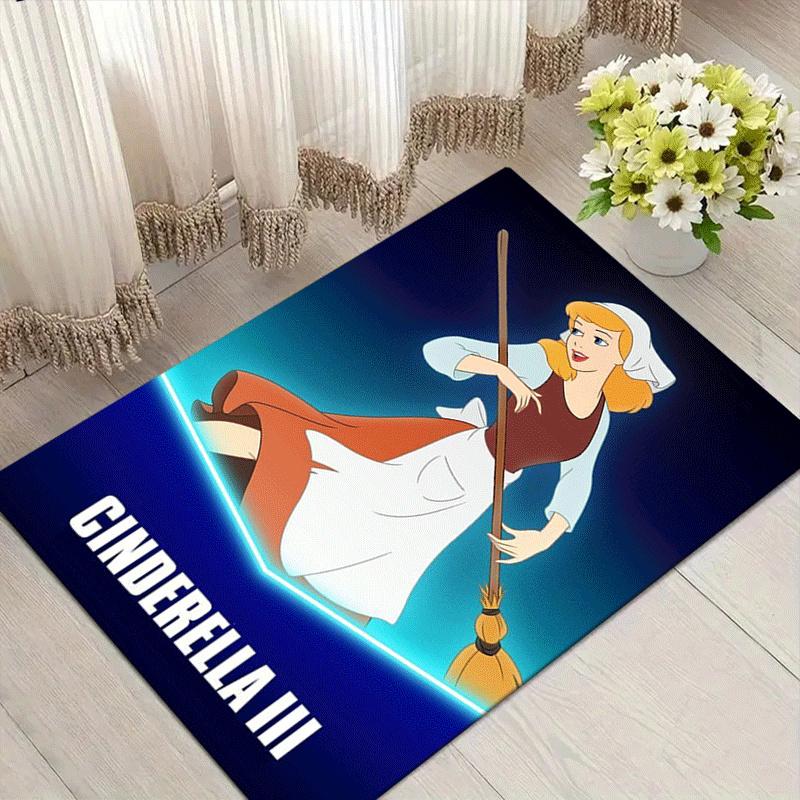1pc Princess Pattern Area Rug Soft Flannel Floor Mat for Living Room,Office,Bedroom and Carpet,Sofa Coffee Table Floor Mat