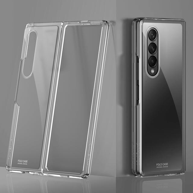 Для Samsung Galaxy Z Fold 3, жесткий премиум-прозрачный кристально чистый однотонный чехол для ПК, защитный чехол для Z Fold 3 5g (2021 )