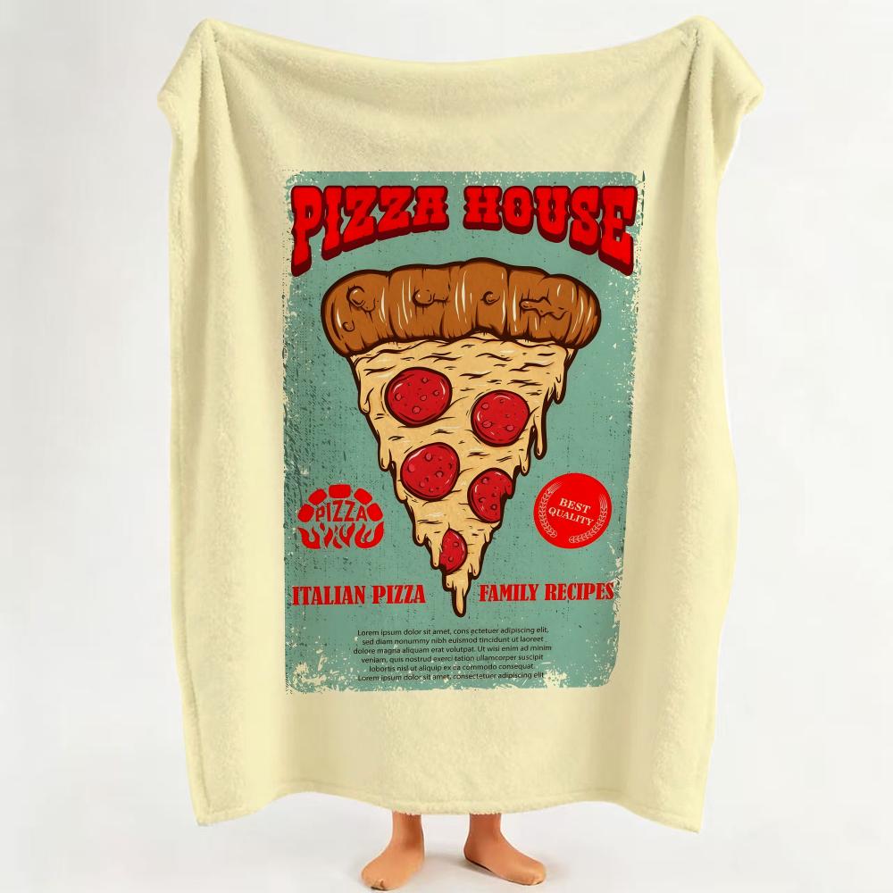 Food P Pizza H Hut Throw Flannel Throw Blanket Suitable for Sofa Living Room Bedroom