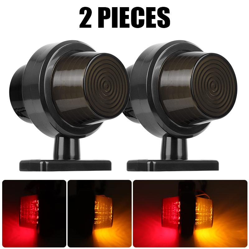 Smoke Double Face Outline Lamp LED Side Marker Light Red Amber Turn Signal Stop Warning Lamp For Truck Trailer Lorry Van 12V 24V