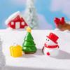 Decorative Resin Christmas Miniatures Santa Snowman Tree House For Holiday Display