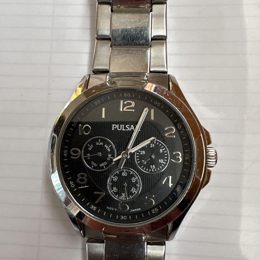 Б/у кварцевые аналоговые часы SEIKO Pulsar VD75X90 модель, реимпортированная, б/у