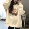 Autumn Winter Women's 2024 College Style New Splicing Pullovers O-Neck Printed Letter Fashion Loose Casual Long Sleeve Hoodie