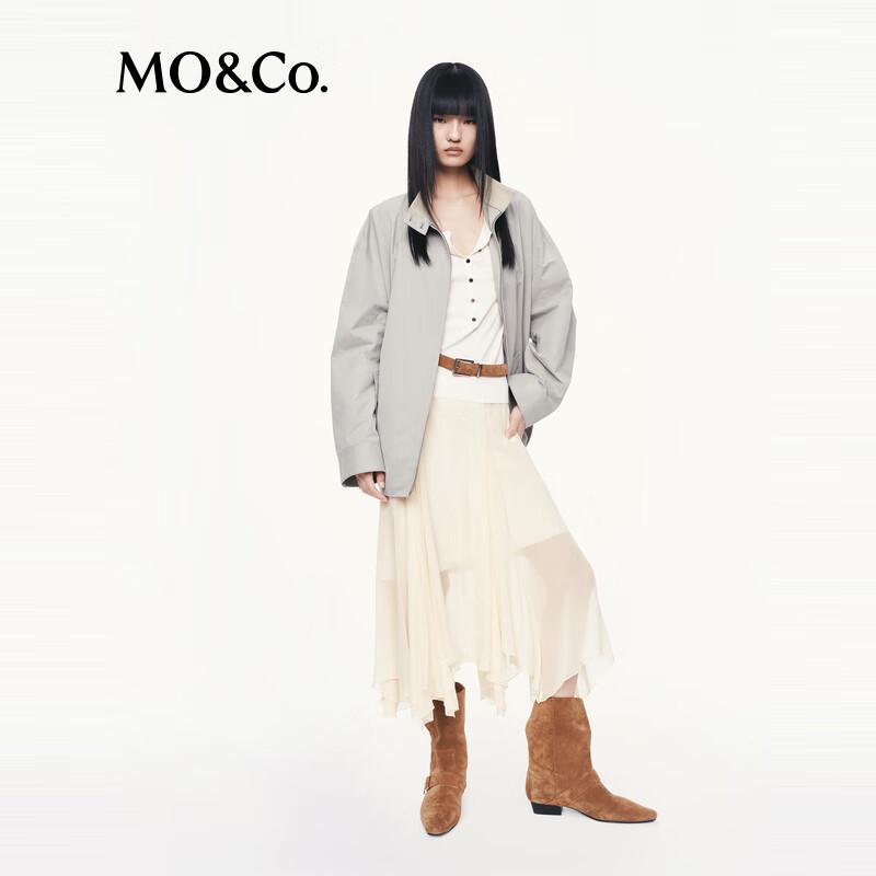MO&Co. 2025 Autumn High-Waist A-Line Chiffon Skirt