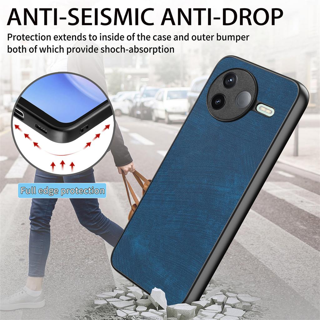 For Xiaomi Poco F7 Pro 5G/Xiaomi Redmi K80 5G Case Shockproof Slim Retro Leather Phone Back Cover