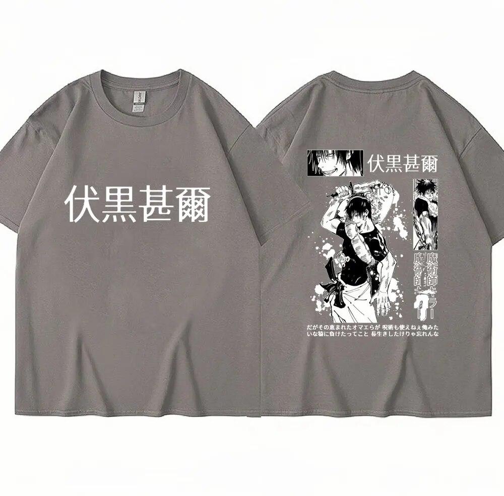 Japan Anime Jujutsu Kaisen Fushiguro Toji Print T-shirt Unisex Women Fashion Oversized Cotton T Shirts Harajuku Manga T Shirt Unisex
