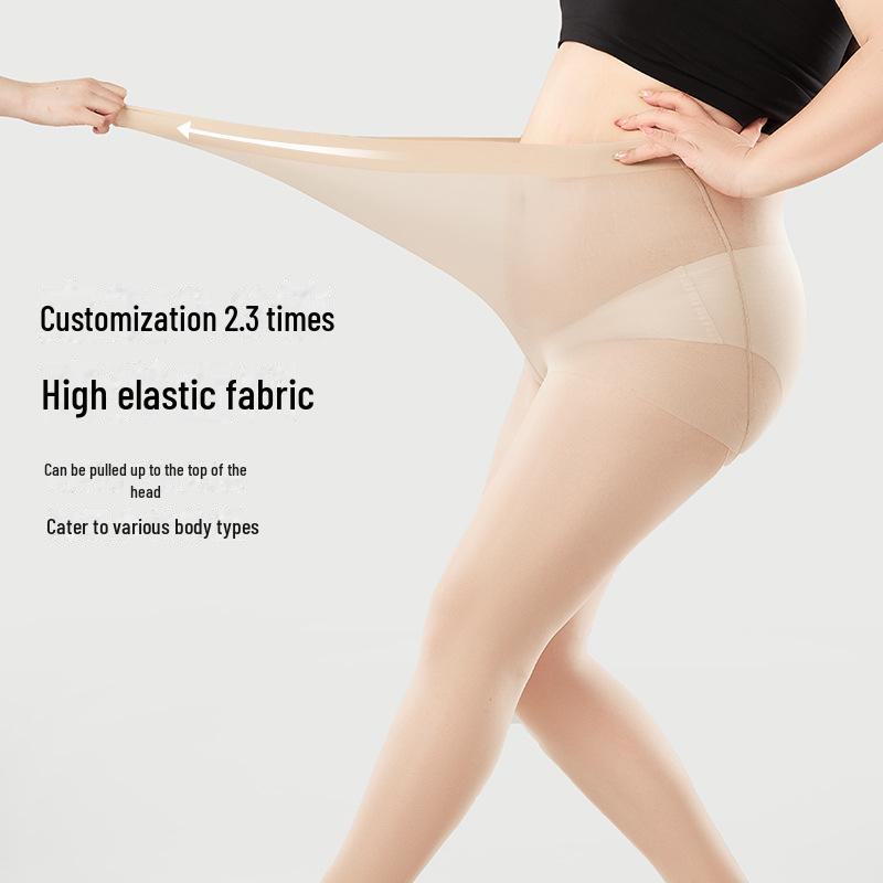 Женские ультраэластичные летние чулки больших размеров - прочные, устойчивые к зацепкам, телесного цвета