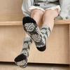 Floral Embossment Socks Women Autmn Winter Japanese Style Vintage Cotton Long Socks Harajuku Retro Streetwear Middle-tube Socks