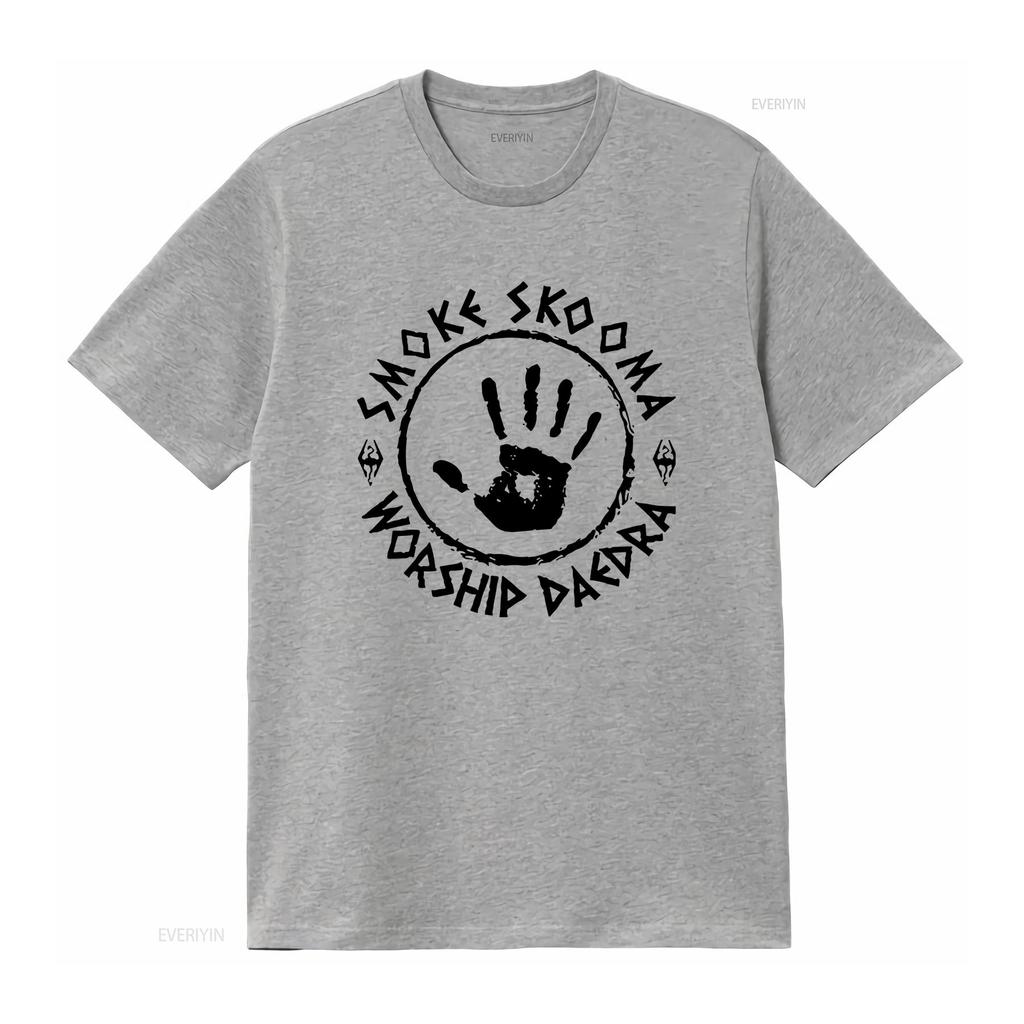 Smoke Skooma Worship Daedra Heartbeat Video Games Computer T Shirt Top 509 vintage Washed Comfortable homme Stretched graphic