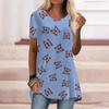 Плюс размер женская летняя синяя бабочка с принтом принтованная футболка с коротким рукавом и круглым воротником повседневные мешковатые футболки средней длины