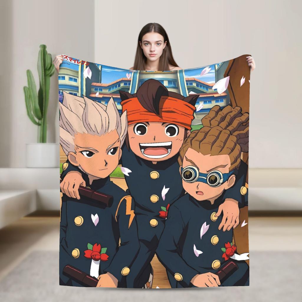 Inazuma Eleven Axel Blaz gouenji Blanket Picnic Flannel Throw Blanket For Couch Bed Super Soft Design Quality Bedspread Gift