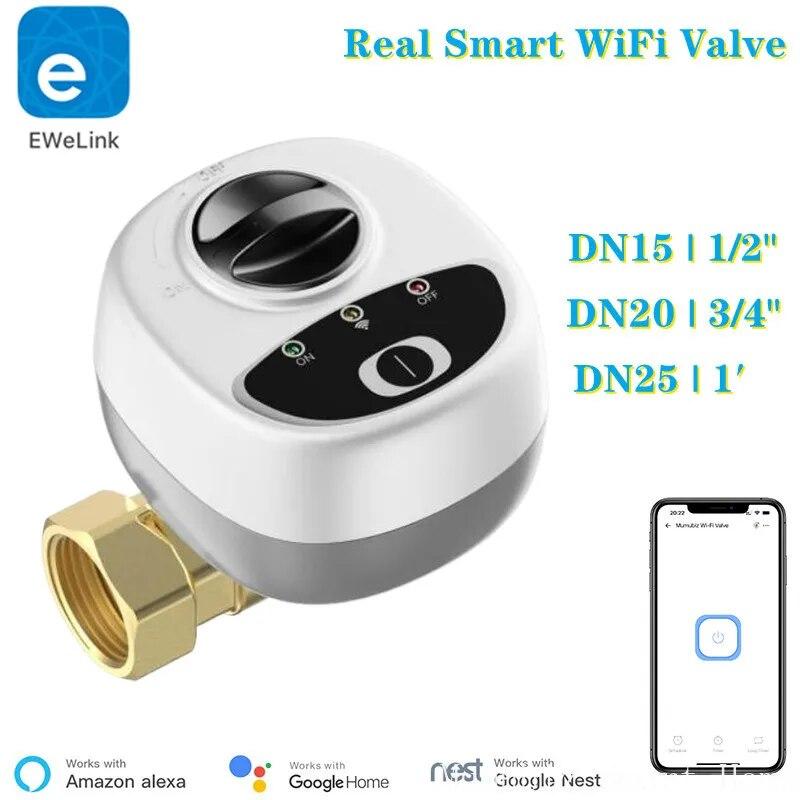 eWelink APP WiFi Smart Valve DN15 /DN20 /DN25 Smart Water / Gas Shutoff Automated Ball Valve Wireless Control Alexa Compatible