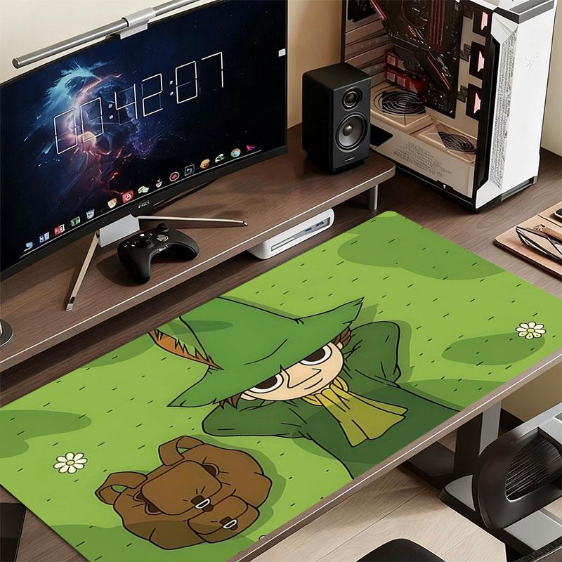 Snufkin Mouse Pad, Large Gaming Desk Mat, Non-slip XXL Mousepad for Laptop & Tablet, Mini PC Playmat with Stitched Edges
