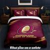 Queensland Maroons Design Bed Bedding Set 1 Duvet Cover + 2 Pillowcases Soft Breathable Household Bed Linens