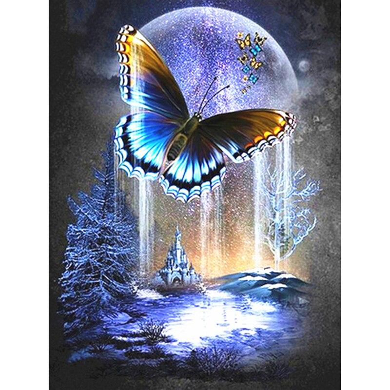 Butterfly DIY 5D Diamond Painting Full Round Rhinestone Animal Mosaic Diamond Embroidery Flowers Cross Stitch Home Decor
