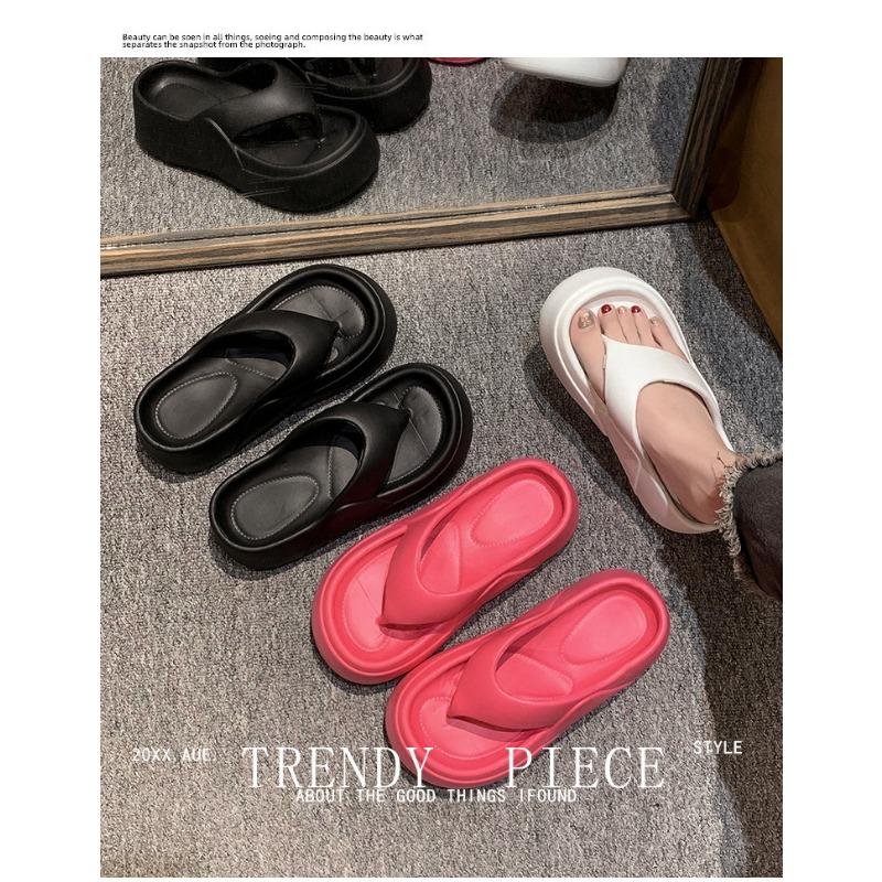 Ultra High Heels, Thick Soled Flip Flops for Women, Slip Resistant for Outdoor Wear, Beach Sandals, Height Increasing Women's Sandals