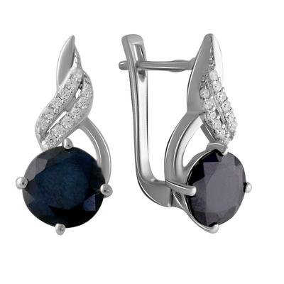 Серебряные серьги с натуральным сапфиром 5.614ct (2057635)