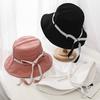 Summer Foldable Big Wide Brim Sun Hats Women Ribbon Bow Bucket Hat Fisherman Cap Outdoor Sun Hat