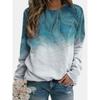 Women's Fashion Casual Loose Hoodie Round Neck 3D Flower Print Long Sleeved T-shirt Pullover Spring and Autumn Top