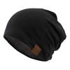 Autumn/Winter Beanie Hat Casual Fleece-Lined Thermal Solid-Colour Loose-Fit Knitted Hat for Men and Women