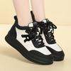 Casual High-top Shoes, Versatile Thick-soled Sneakers, Color-blocked Soft-soled Lightweight Lace-up Short Boots