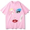 Футболка унисекс Doja Cat с полутоновым рисунком лица, забавный узор, новая, летняя, с круглым вырезом, 100% хлопок, модная, в стиле Харадзюку, оверсайз, повседневный топ